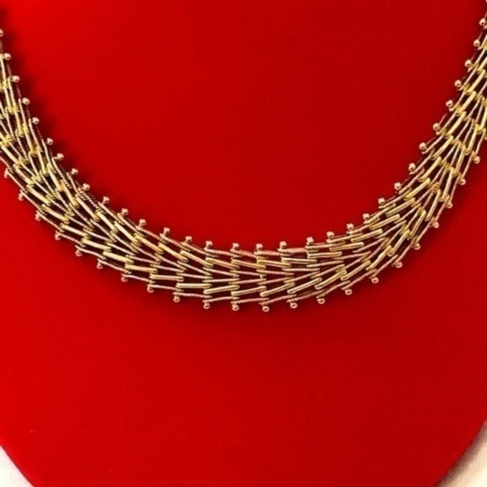 Necklace chain magnificent jewelry 14K Tri-Color Gold🌲 “Pine” solid gold 58.8gr